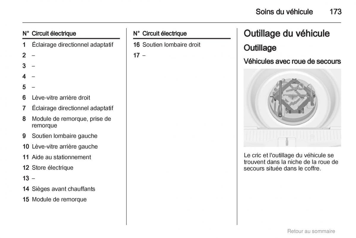 Opel Meriva B manuel du proprietaire / page 173