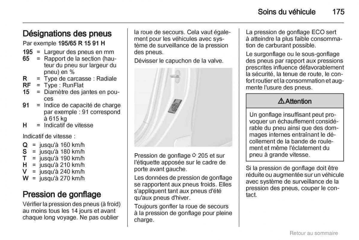 Opel Meriva B manuel du proprietaire / page 175