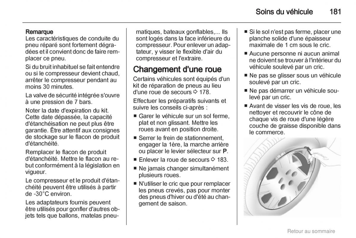 Opel Meriva B manuel du proprietaire / page 181