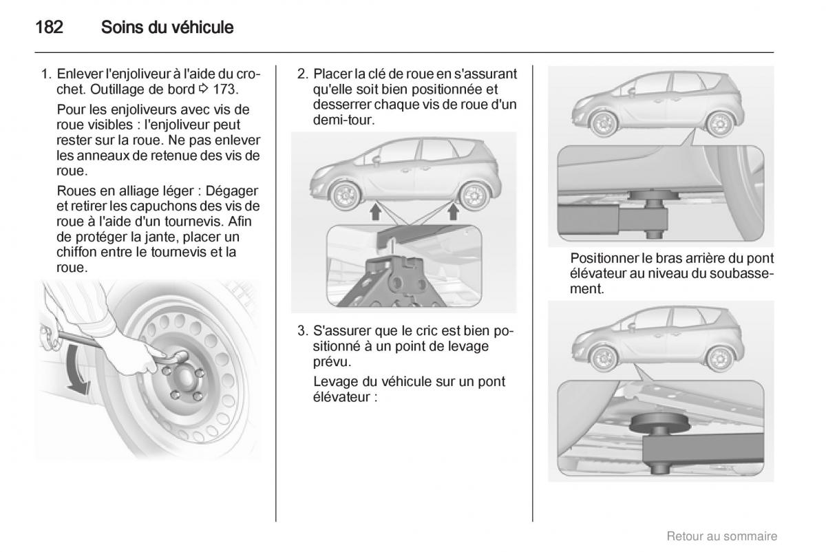 Opel Meriva B manuel du proprietaire / page 182