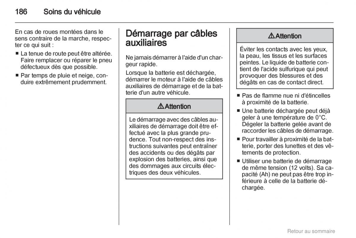 Opel Meriva B manuel du proprietaire / page 186