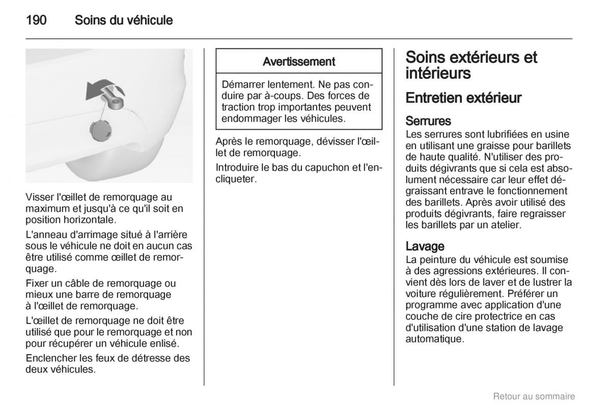 Opel Meriva B manuel du proprietaire / page 190