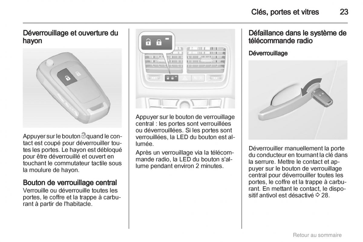 Opel Meriva B manuel du proprietaire / page 23