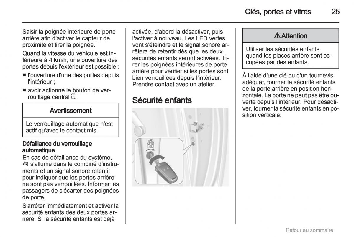 Opel Meriva B manuel du proprietaire / page 25