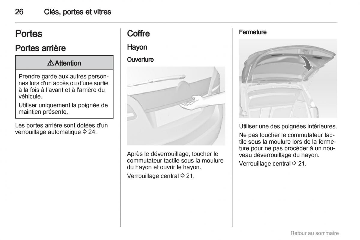 Opel Meriva B manuel du proprietaire / page 26