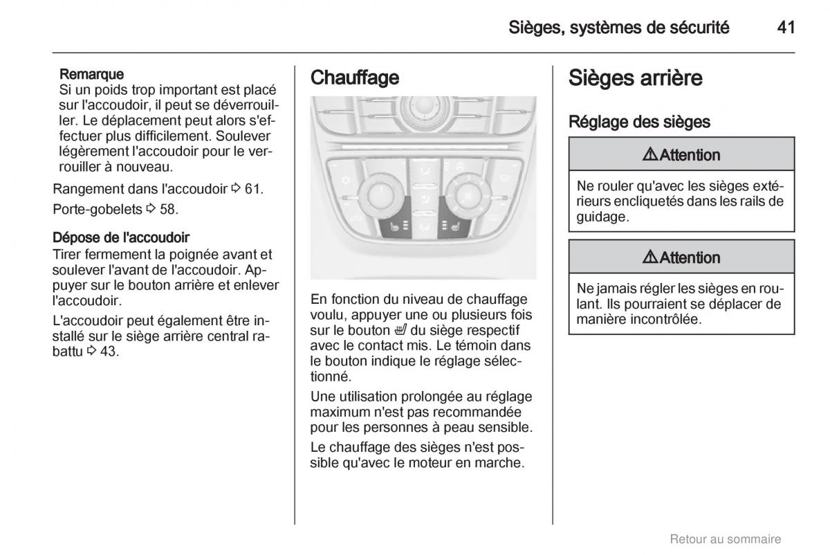 Opel Meriva B manuel du proprietaire / page 41