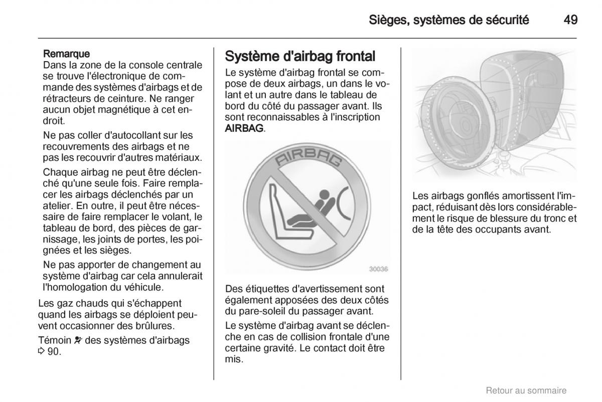 Opel Meriva B manuel du proprietaire / page 49