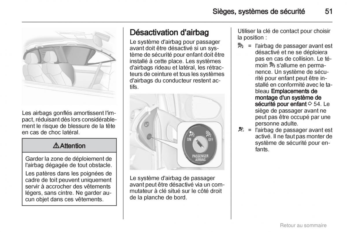 Opel Meriva B manuel du proprietaire / page 51