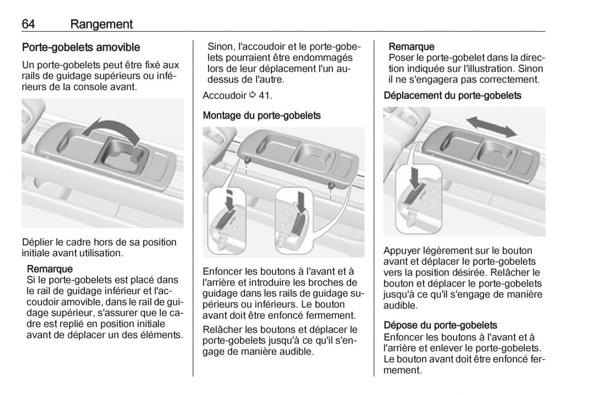 manual Opel Meriva B FL manuel du proprietaire / page 66