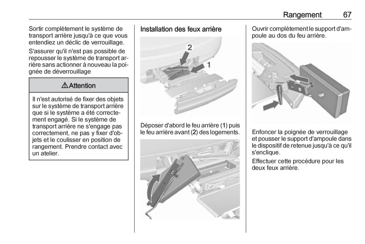 manual Opel Meriva B FL manuel du proprietaire / page 69