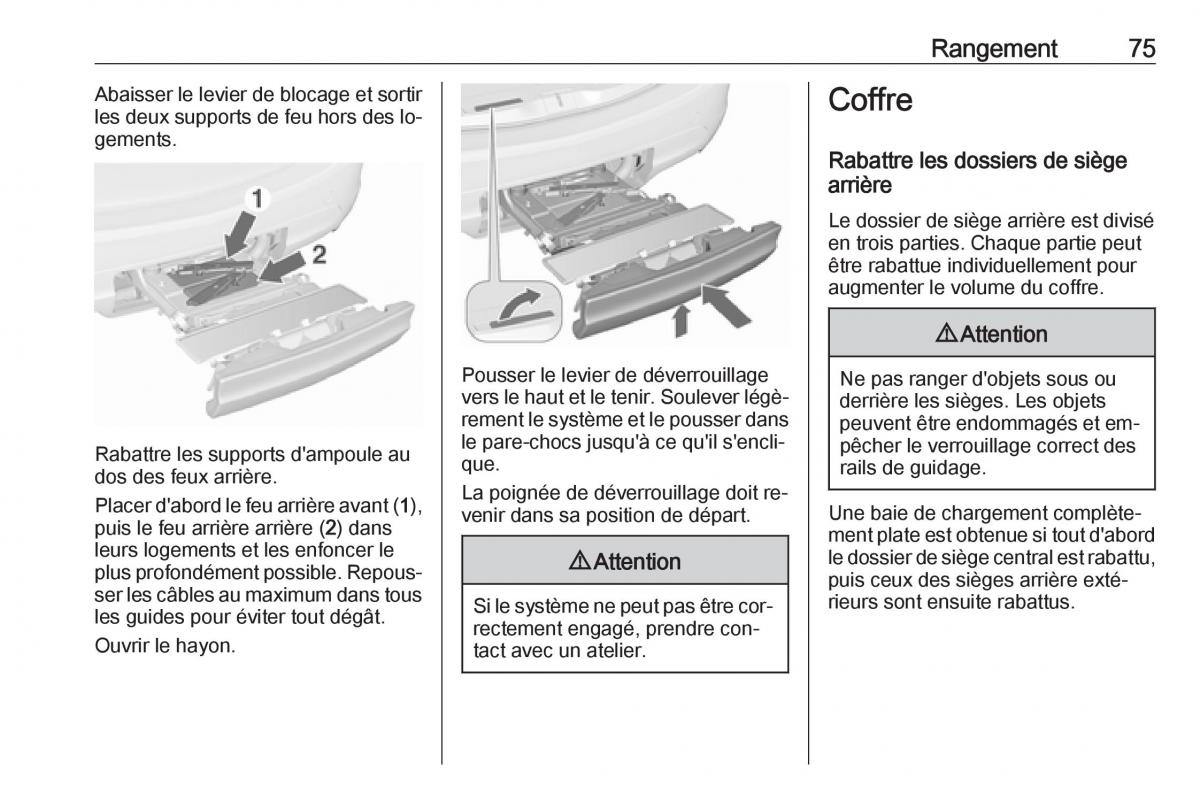 manual Opel Meriva B FL manuel du proprietaire / page 77