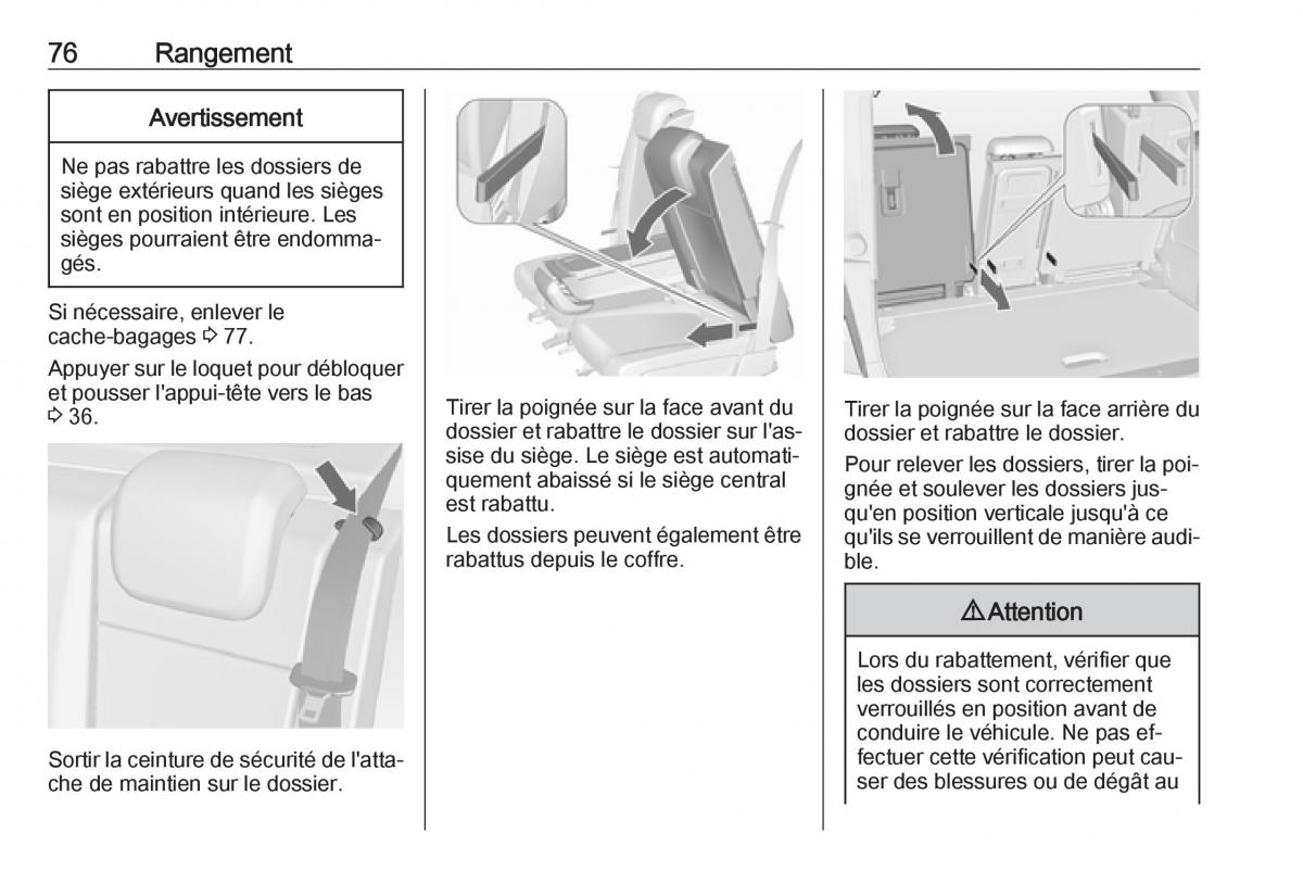 manual Opel Meriva B FL manuel du proprietaire / page 78