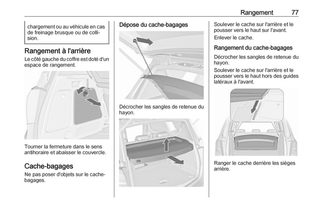 manual Opel Meriva B FL manuel du proprietaire / page 79