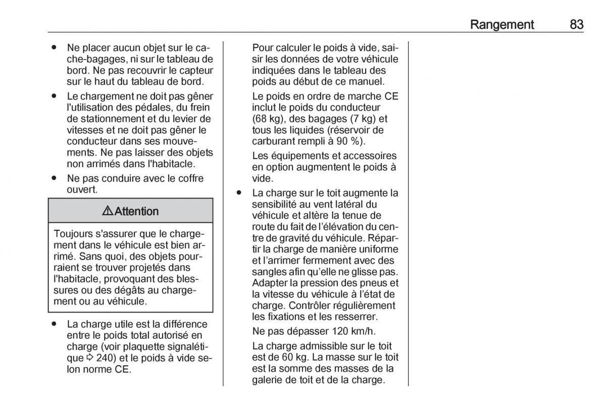 manual Opel Meriva B FL manuel du proprietaire / page 85