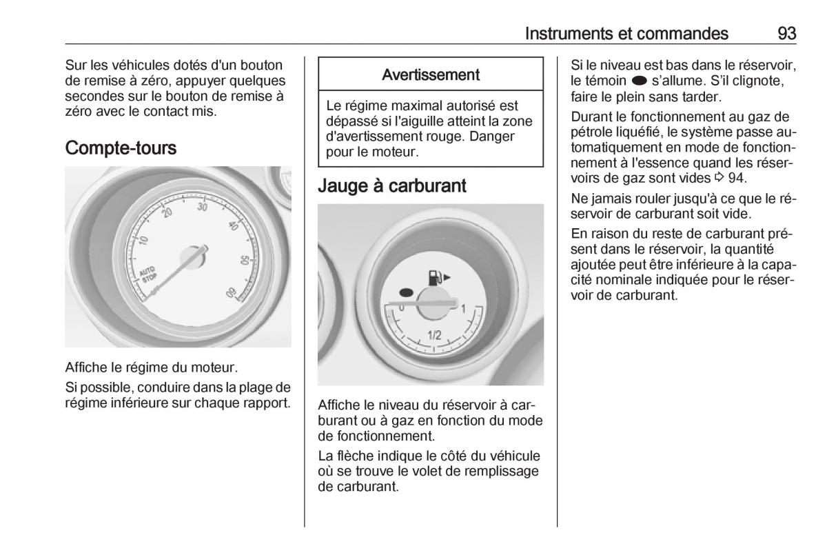 manual Opel Meriva B FL manuel du proprietaire / page 95