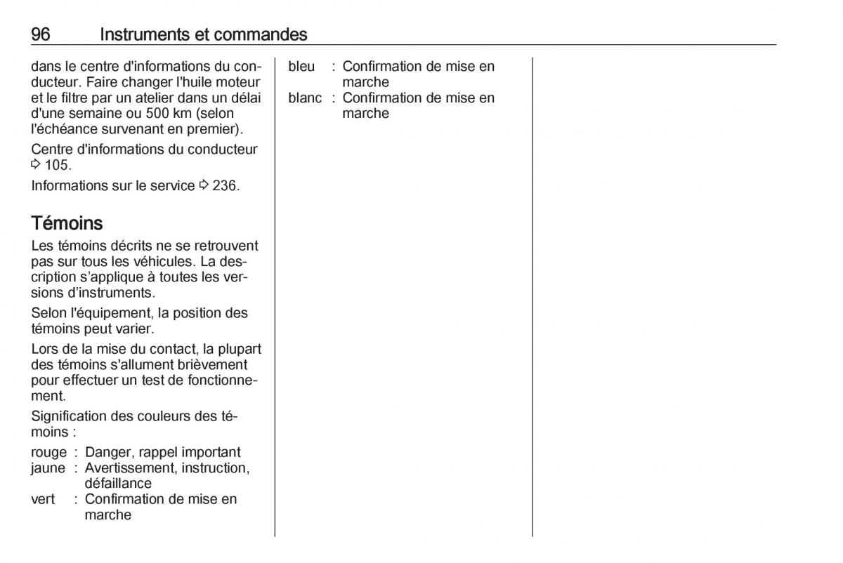 Opel Meriva B FL manuel du proprietaire / page 98