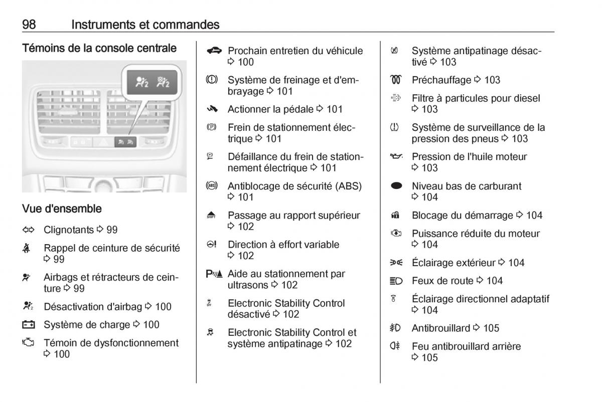 Opel Meriva B FL manuel du proprietaire / page 100