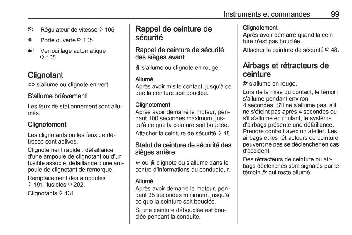 manual Opel Meriva B FL manuel du proprietaire / page 101