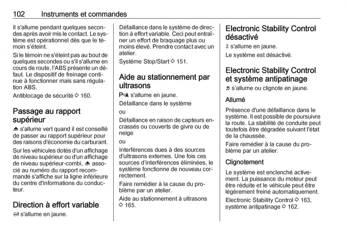 manual Opel Meriva B FL manuel du proprietaire / page 104