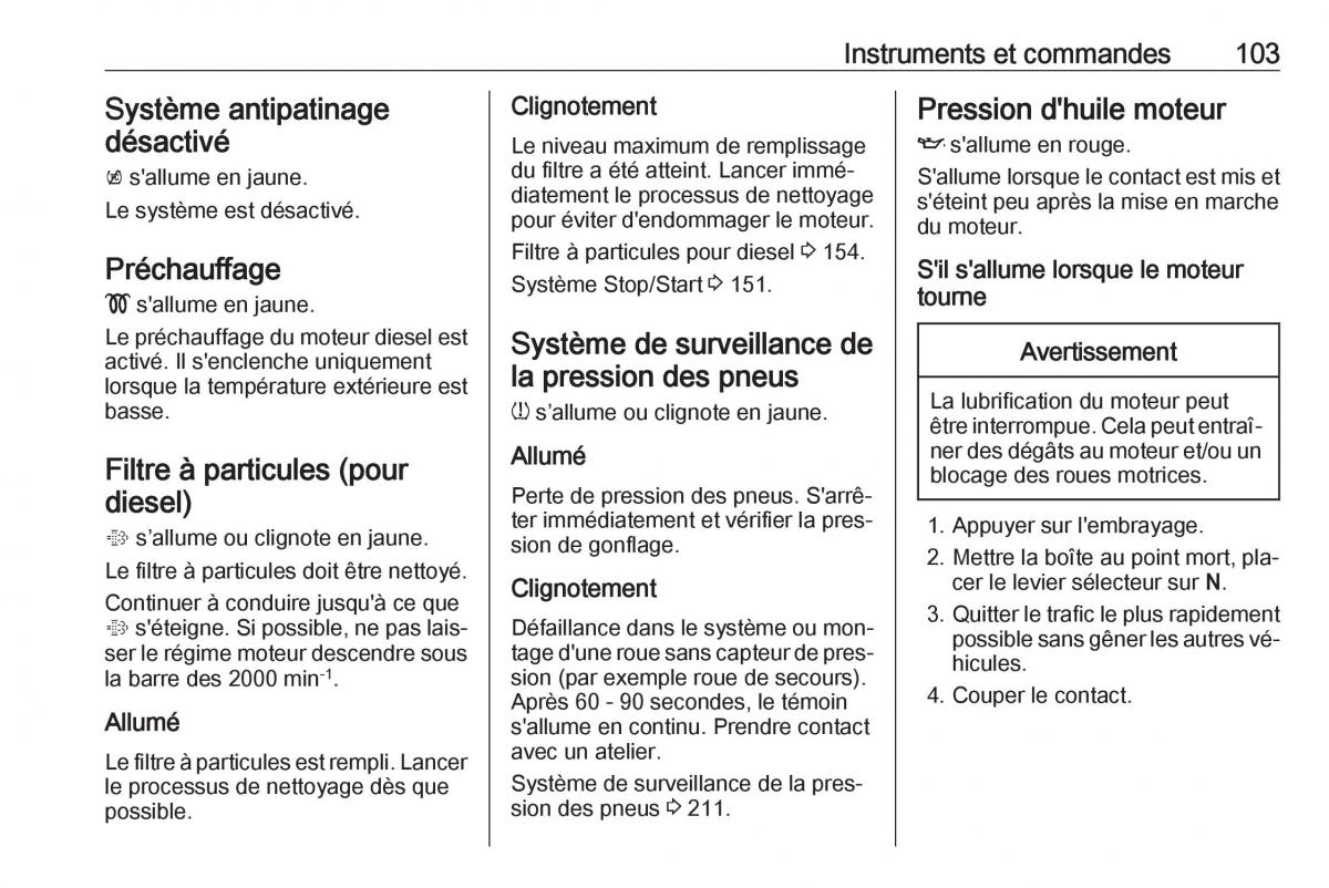 manual Opel Meriva B FL manuel du proprietaire / page 105