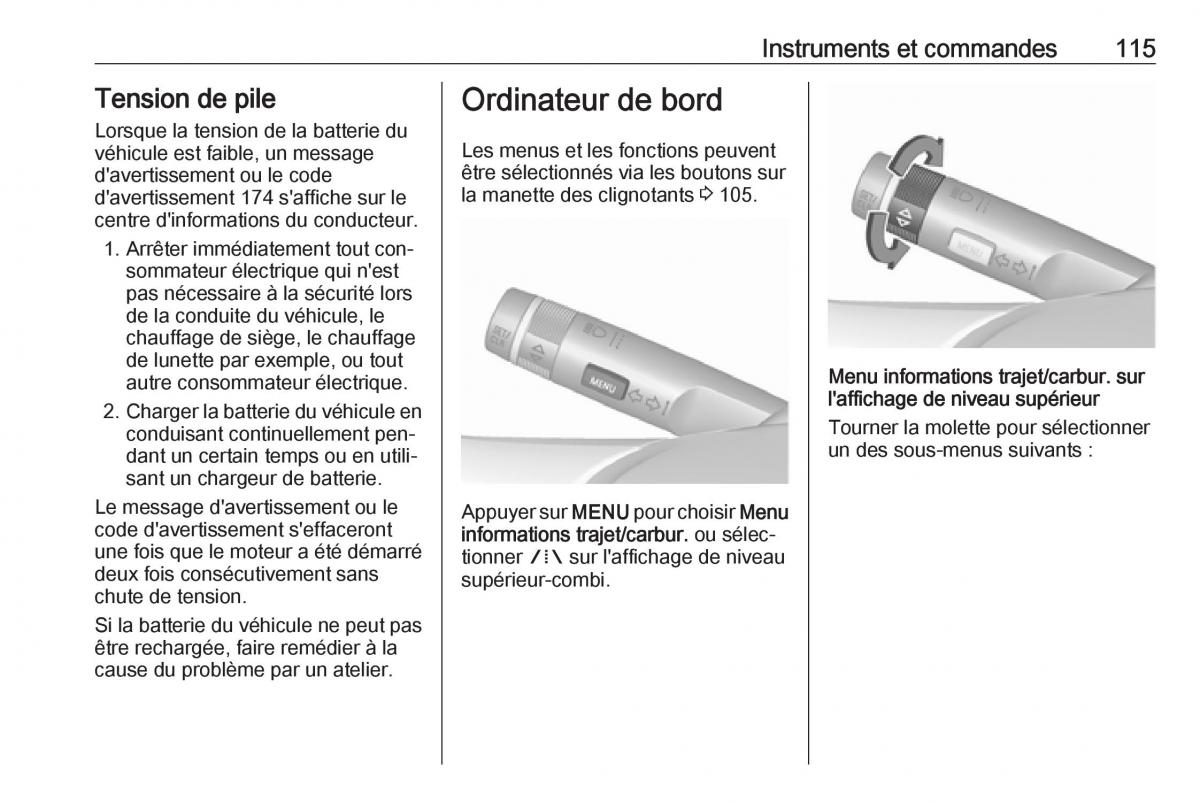 manual Opel Meriva B FL manuel du proprietaire / page 117