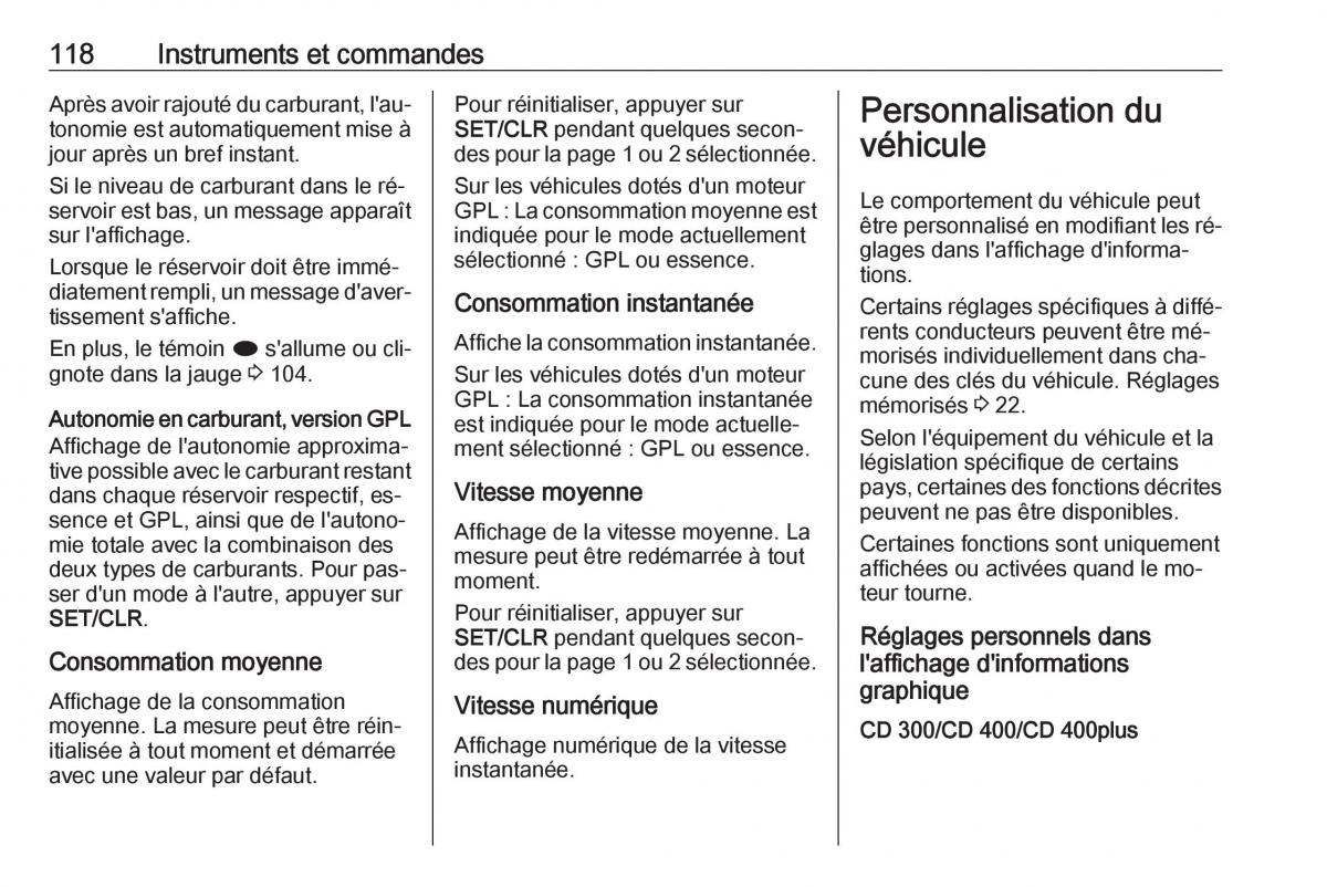 manual Opel Meriva B FL manuel du proprietaire / page 120