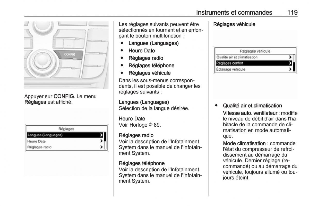 manual Opel Meriva B FL manuel du proprietaire / page 121