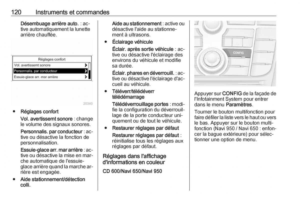 manual Opel Meriva B FL manuel du proprietaire / page 122