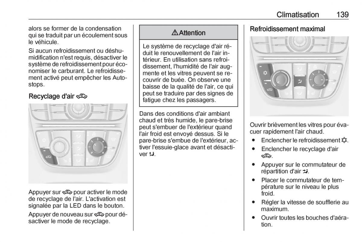 manual Opel Meriva B FL manuel du proprietaire / page 141