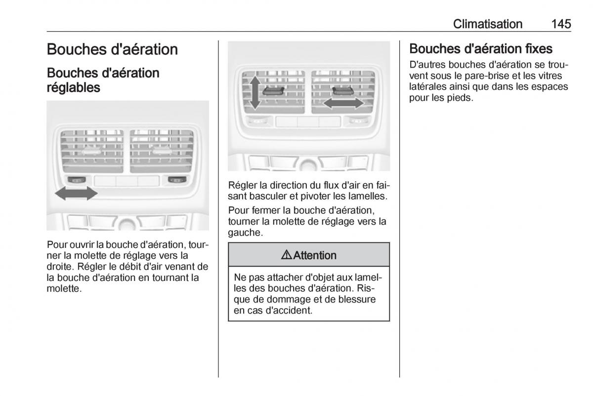 manual Opel Meriva B FL manuel du proprietaire / page 147