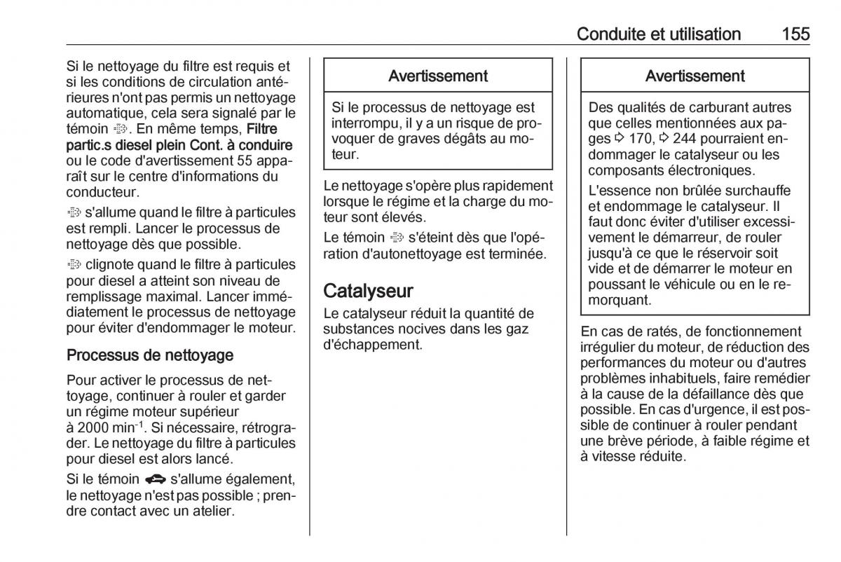 manual Opel Meriva B FL manuel du proprietaire / page 157