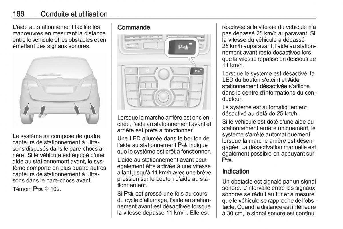 manual Opel Meriva B FL manuel du proprietaire / page 168