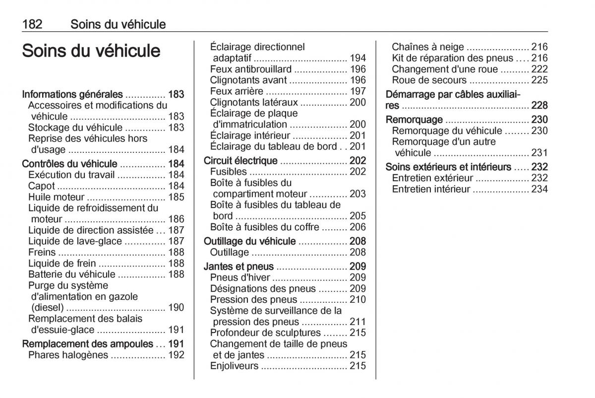 Opel Meriva B FL manuel du proprietaire / page 184