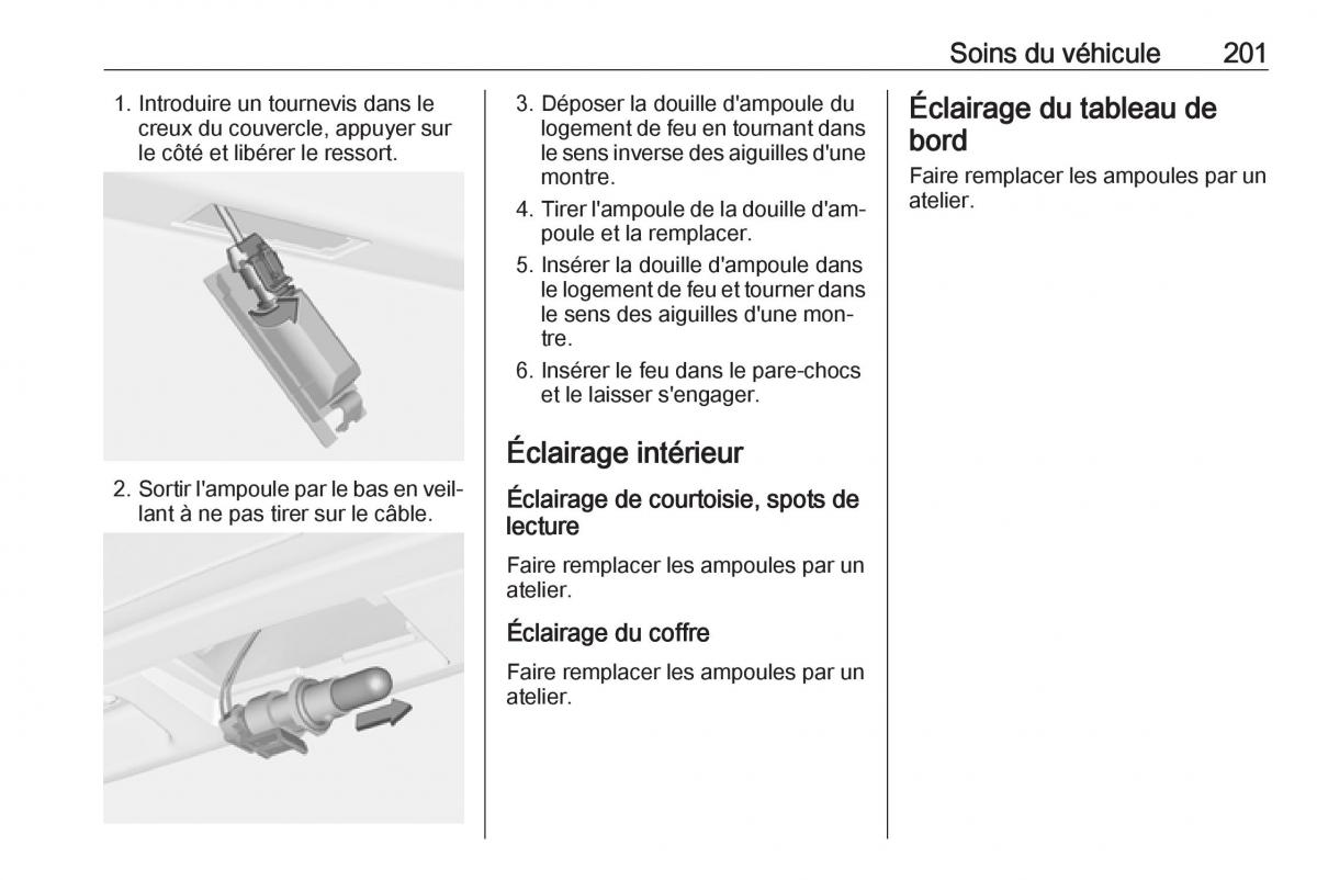 manual Opel Meriva B FL manuel du proprietaire / page 203