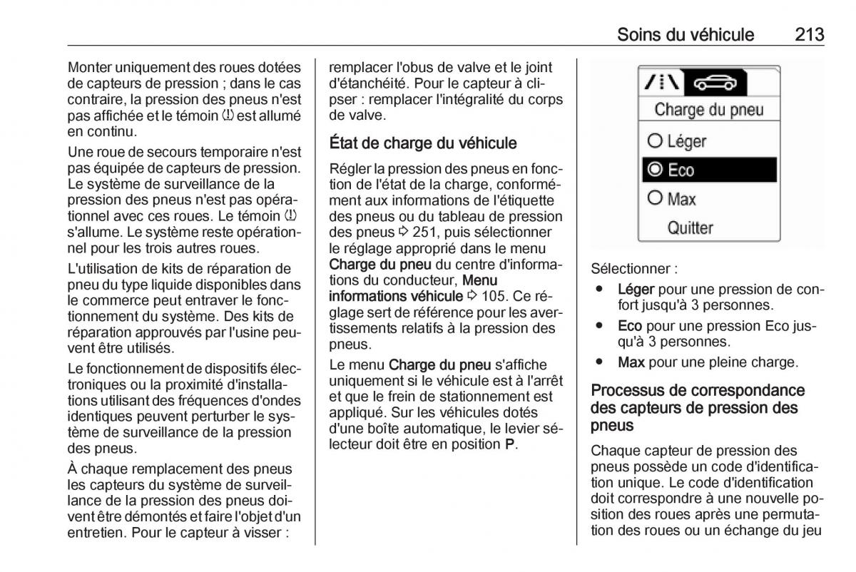 manual Opel Meriva B FL manuel du proprietaire / page 215