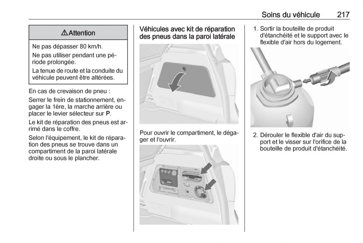 manual Opel Meriva B FL manuel du proprietaire / page 219