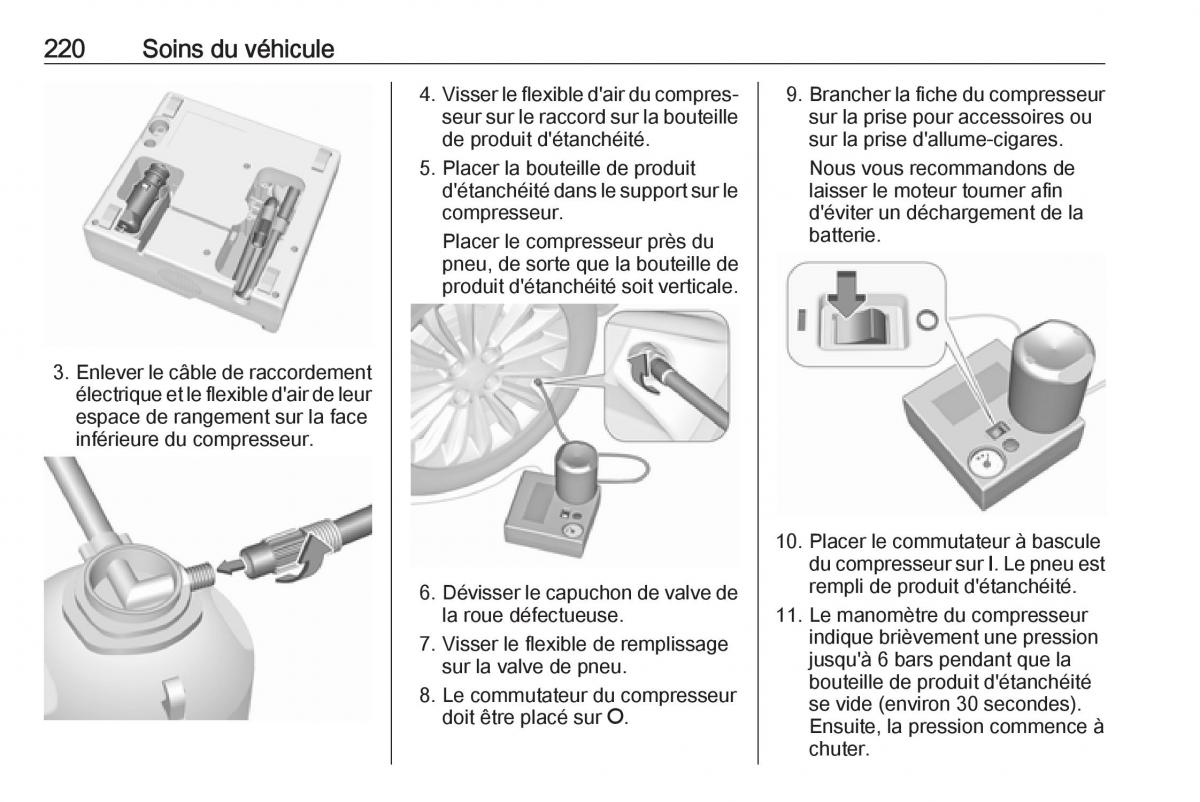 manual Opel Meriva B FL manuel du proprietaire / page 222