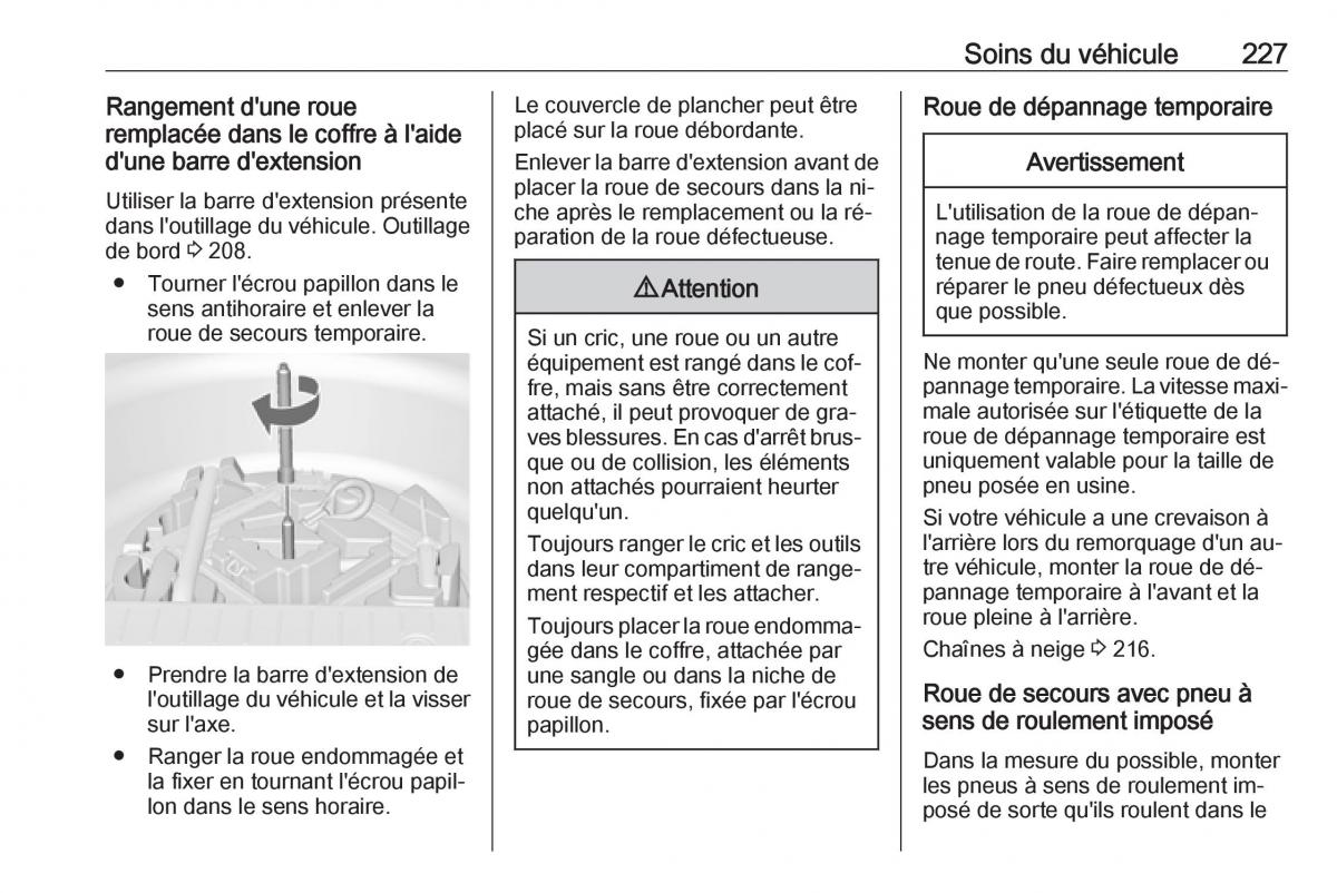 manual Opel Meriva B FL manuel du proprietaire / page 229