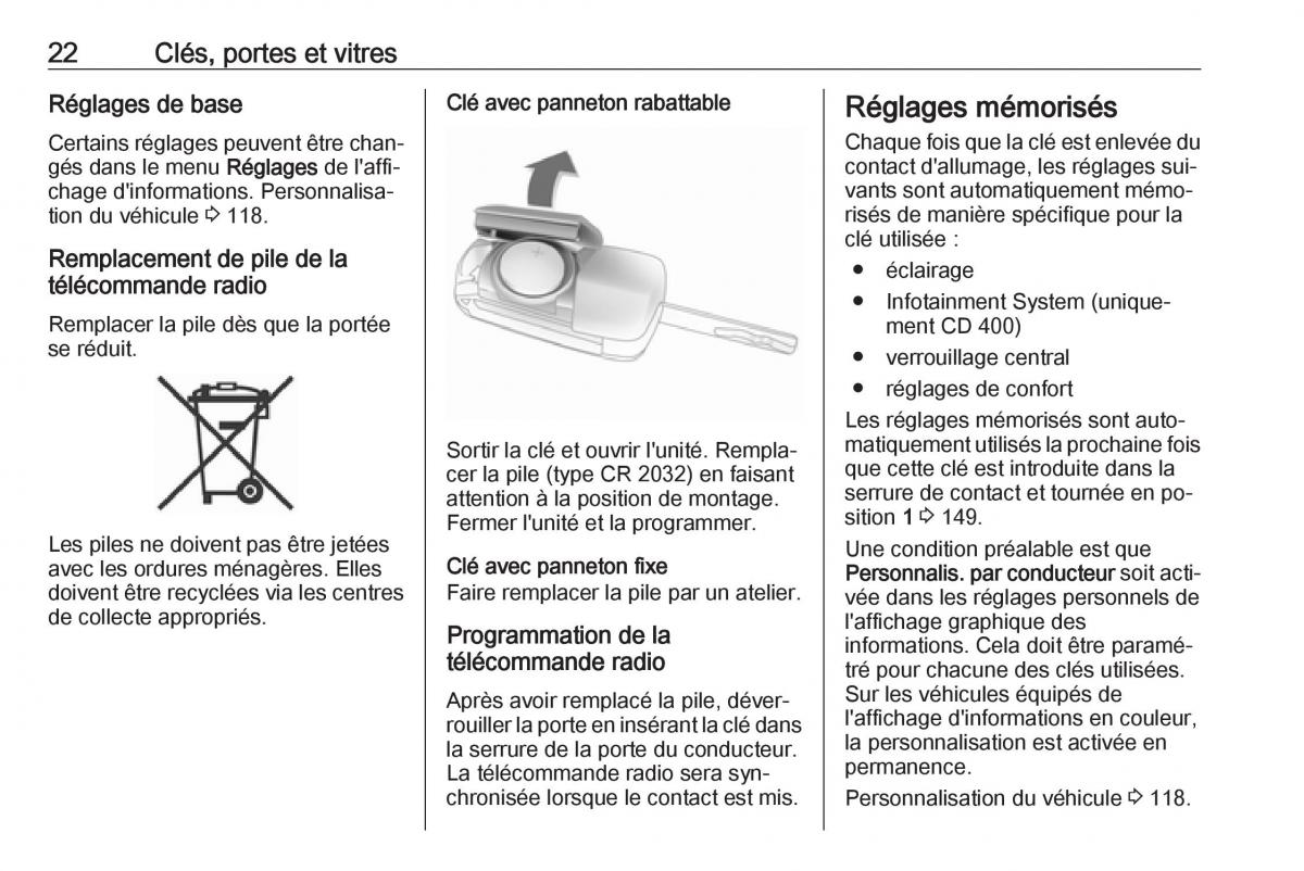 Opel Meriva B FL manuel du proprietaire / page 24