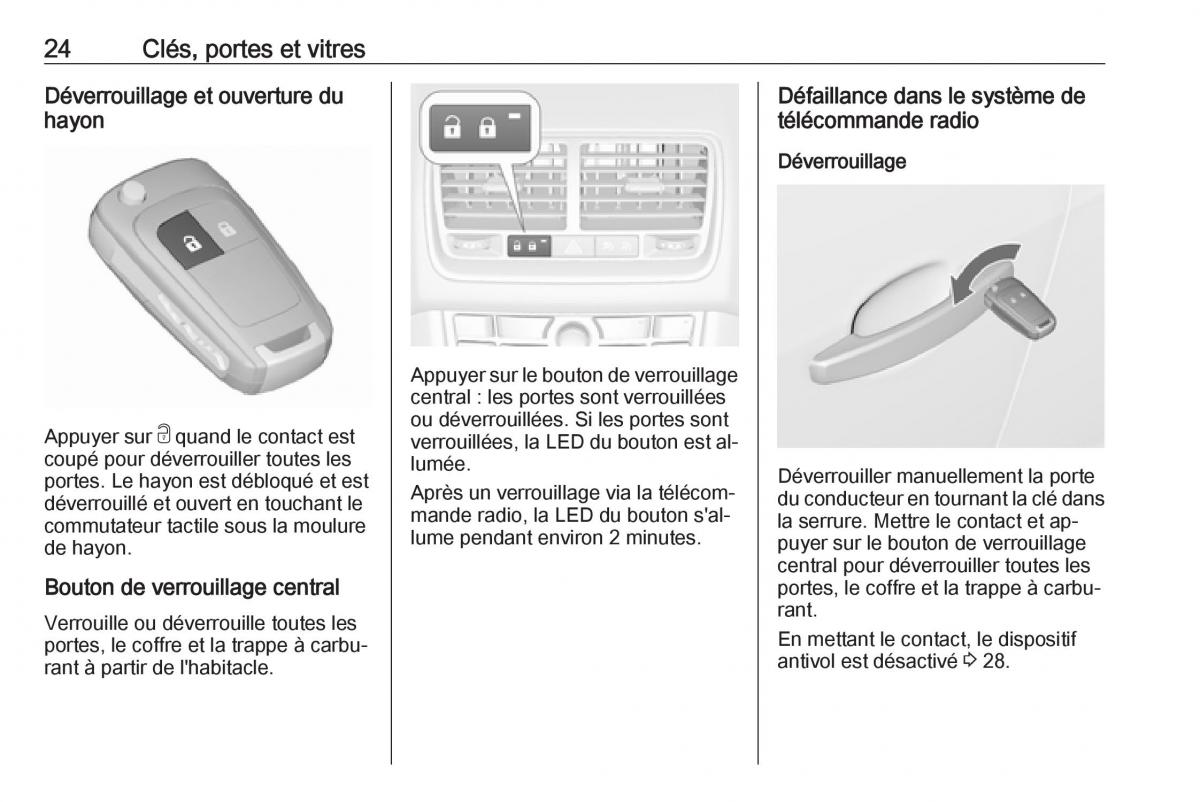 Opel Meriva B FL manuel du proprietaire / page 26