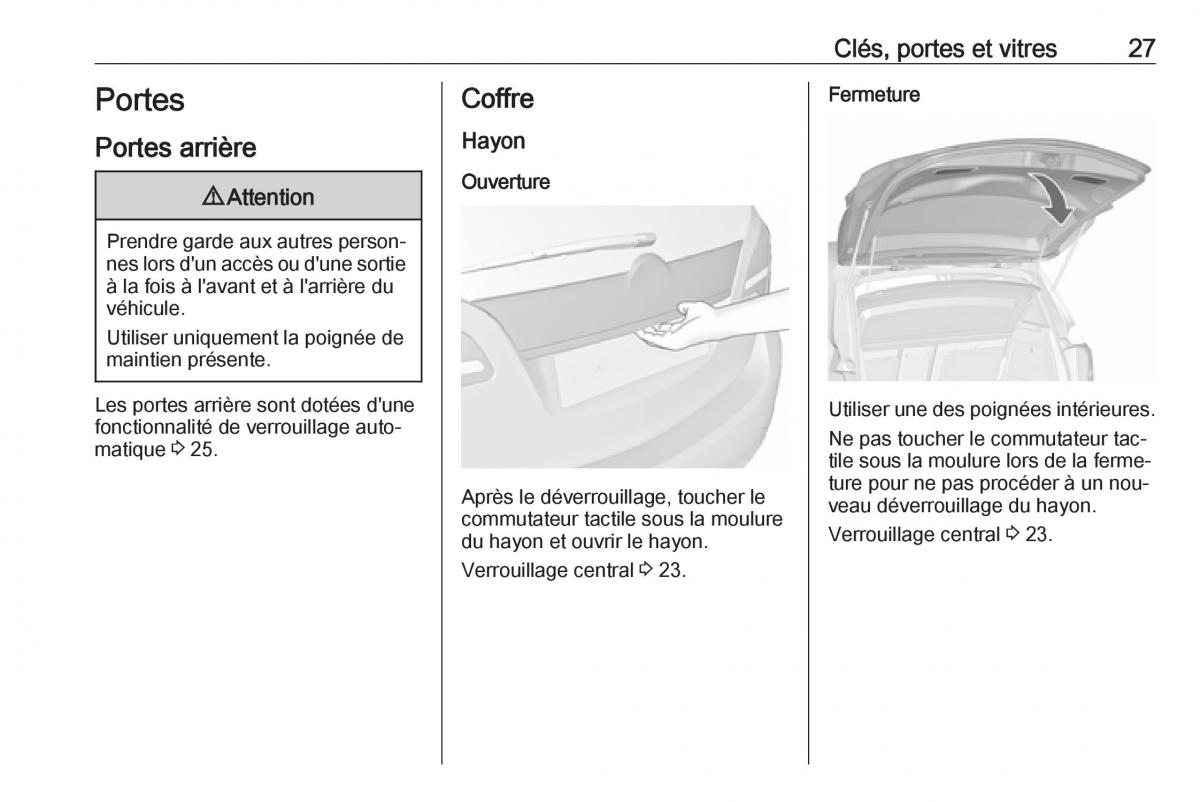 manual Opel Meriva B FL manuel du proprietaire / page 29