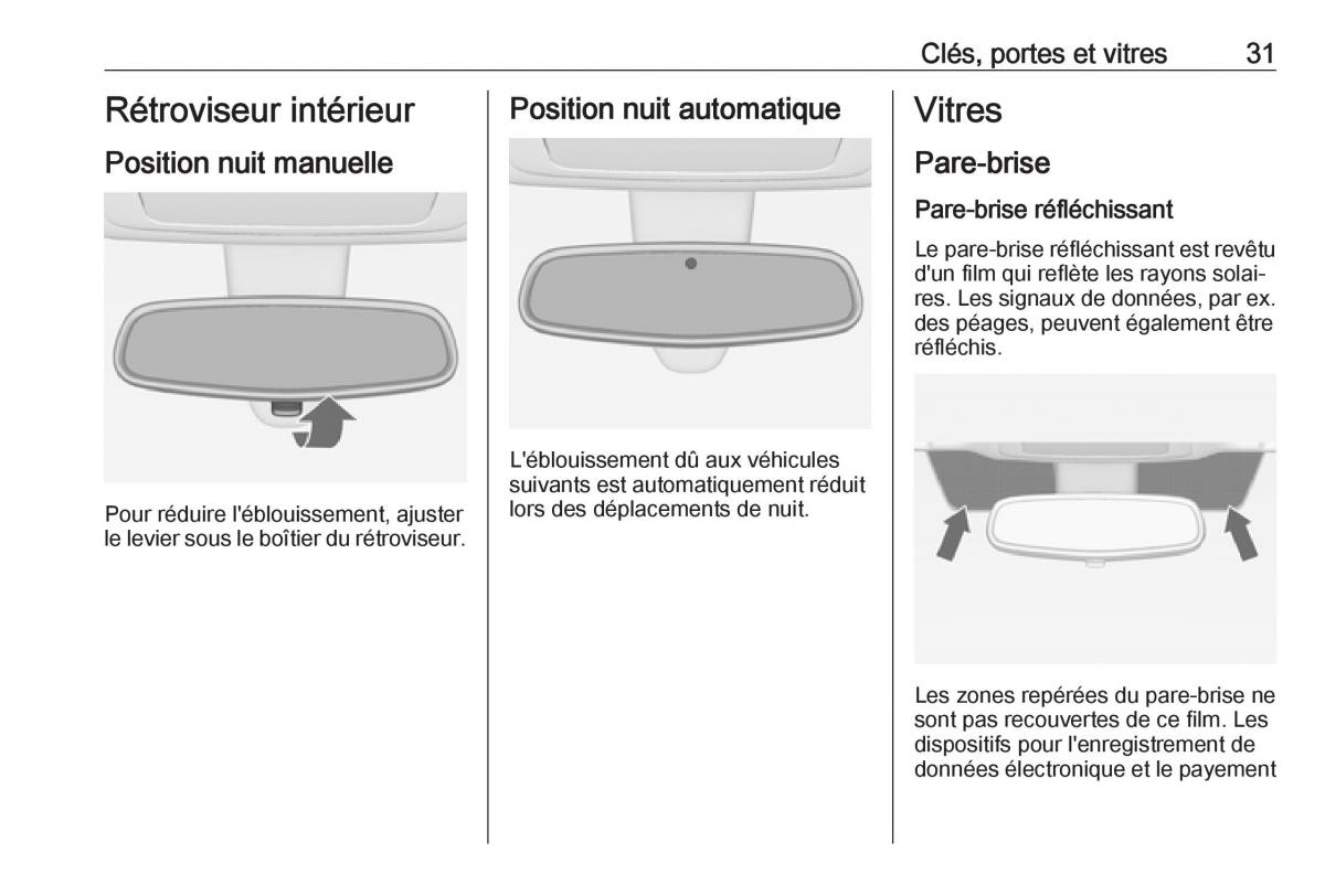 Opel Meriva B FL manuel du proprietaire / page 33