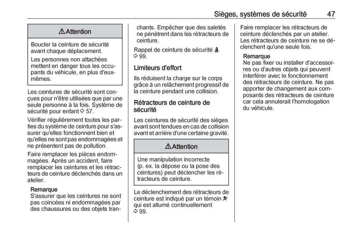 manual Opel Meriva B FL manuel du proprietaire / page 49