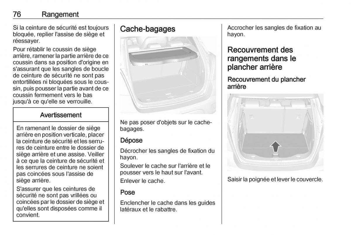 Opel Mokka X manuel du proprietaire / page 78