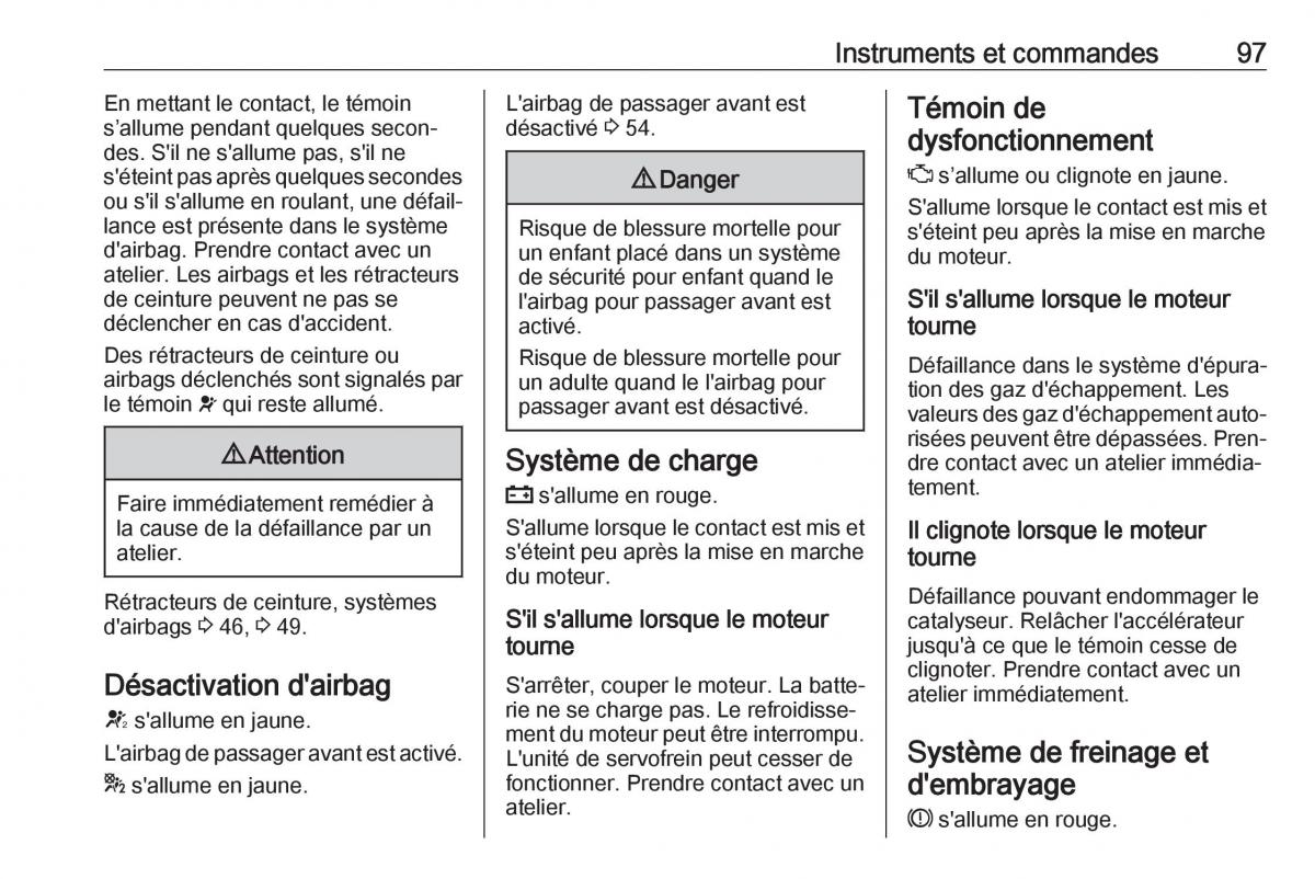 Opel Mokka X manuel du proprietaire / page 99