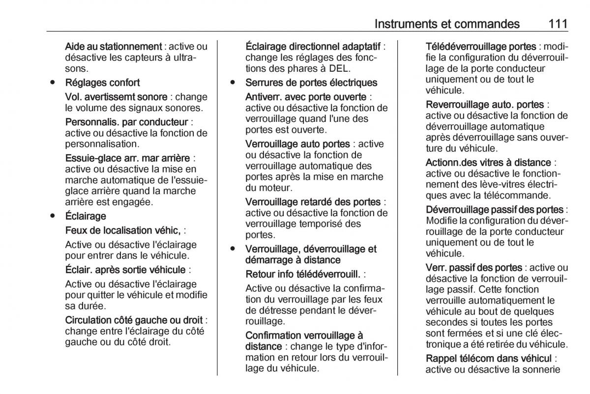 Opel Mokka X manuel du proprietaire / page 113