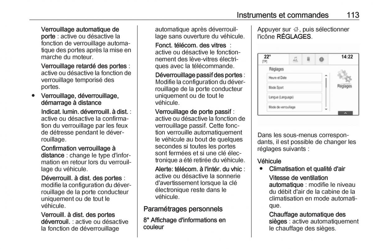 Opel Mokka X manuel du proprietaire / page 115