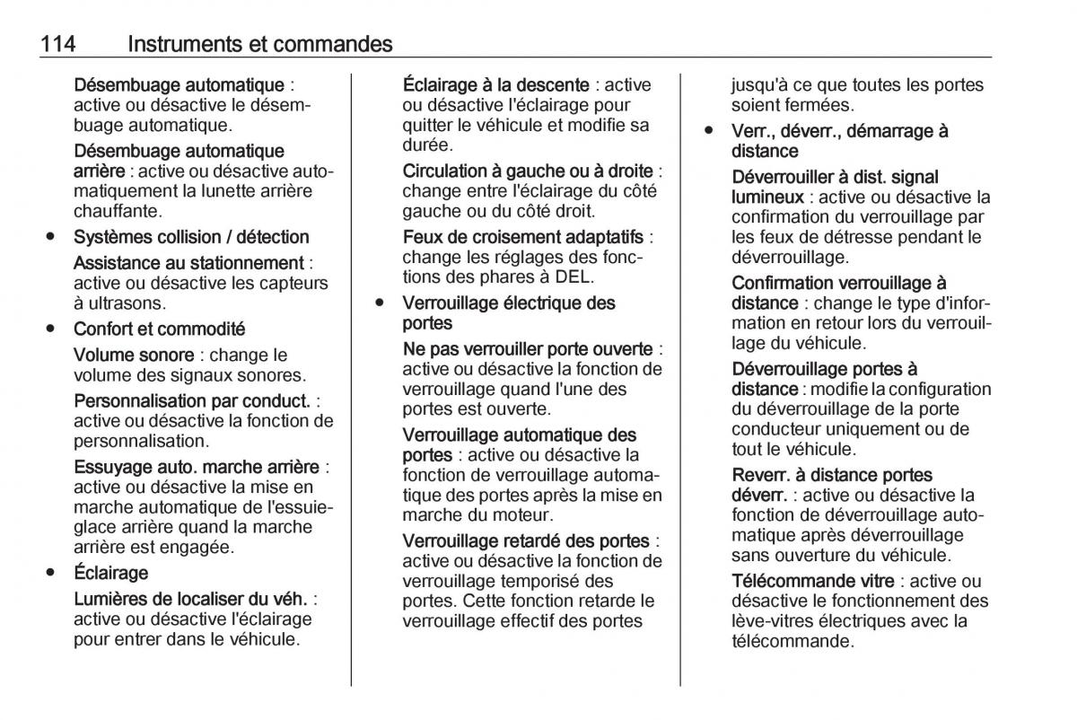 Opel Mokka X manuel du proprietaire / page 116