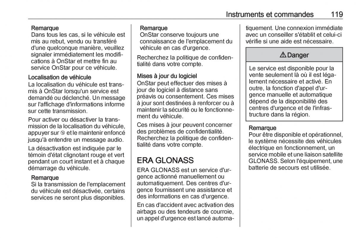 Opel Mokka X manuel du proprietaire / page 121