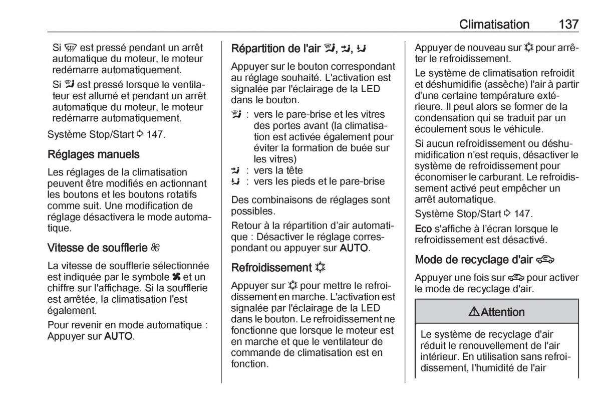 Opel Mokka X manuel du proprietaire / page 139